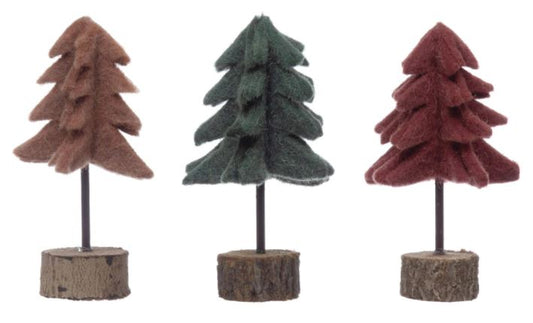 Felt Tree with Wood Slice Base - 6"