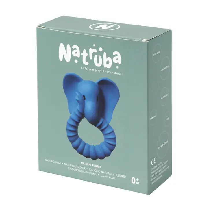 Natruba - Natural Rubber Teether - Elephant - Blue