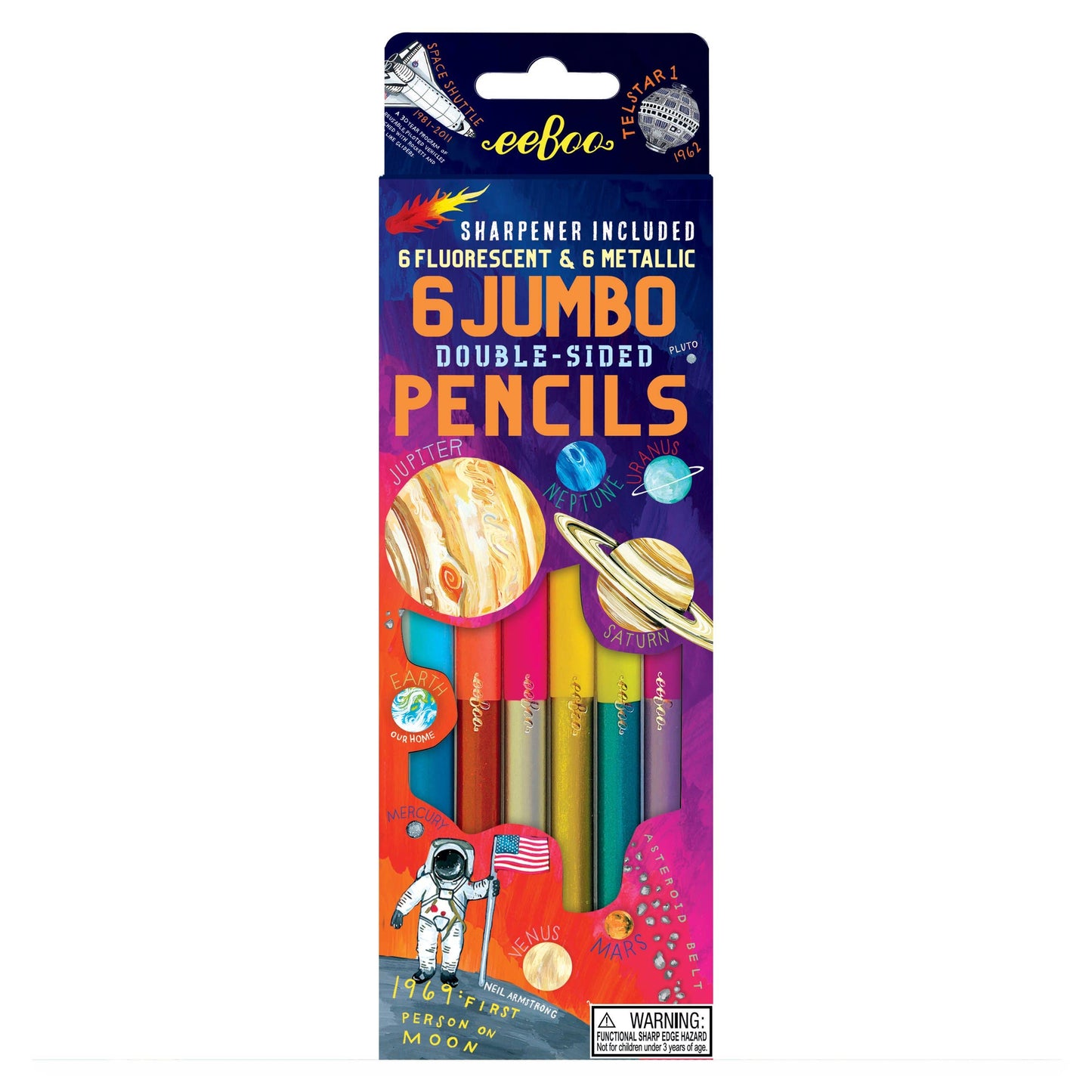 Eeboo - Solar System Double Sided Jumbo Pencils