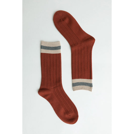 Color Block Socks - Rust