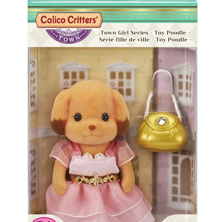 Calico Critters - Doll Figure - Poodle Dog in Satin Dress