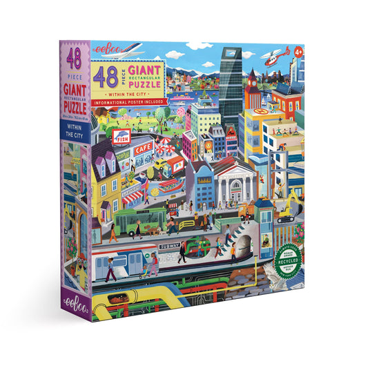 Eeboo - Within the City 48 Piece Giant Puzzle