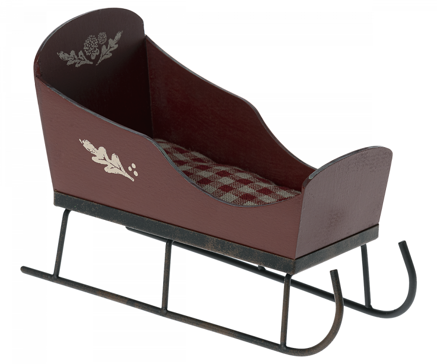 Maileg - Sleigh, Mini - RED