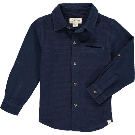 Me & Henry - Atwood Woven Shirt - Navy Waffle