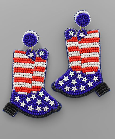Patriotic Boot Earrings
