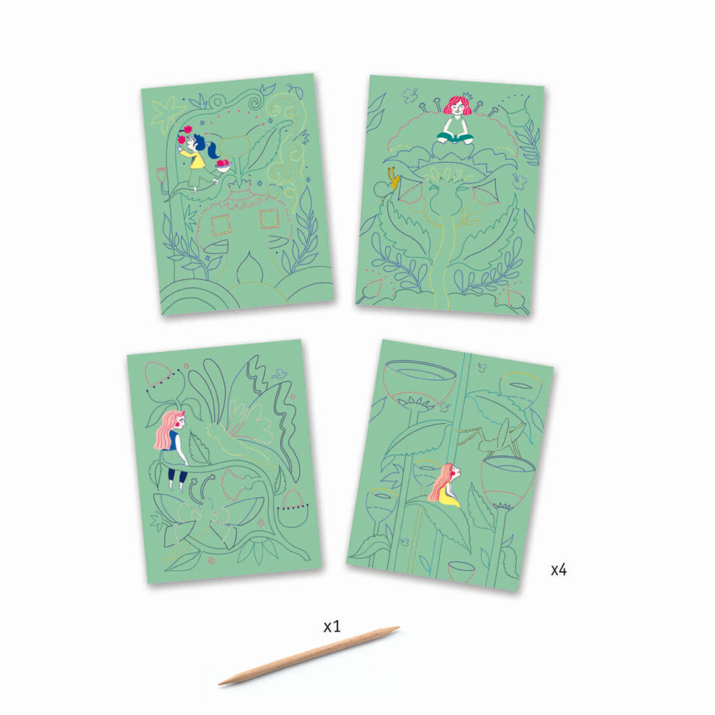 Djeco - Scratch Cards - Fantasy Garden