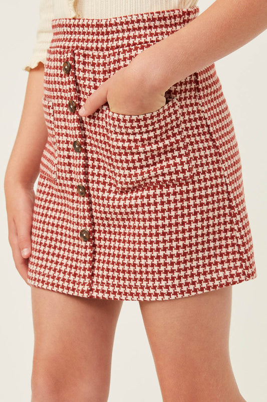 Girl's Pattern Skirt - Rust