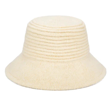San Diego Hat Company - Women's Pleated Knit Bucket Hat - Oatmeal
