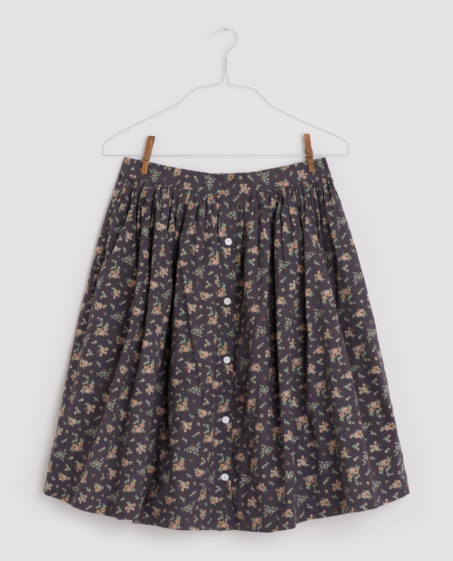 Little Cotton Clothes - Ladies Polly Skirt - Winter Blue Floral - LAST ONE 10-12