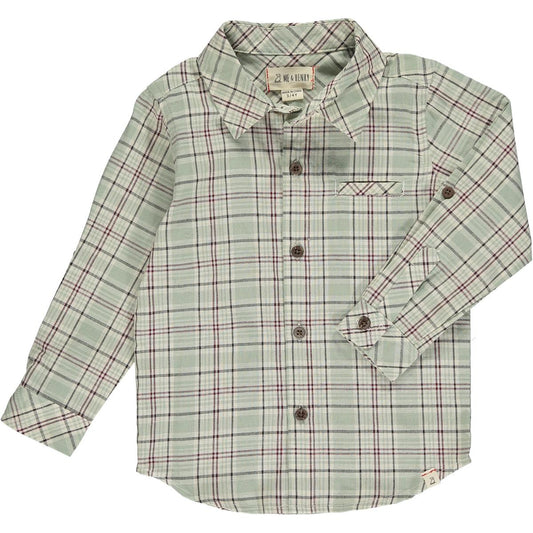 Me & Henry - MENS - Atwood Woven Shirt - Green Plaid