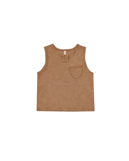 Rylee + Cru - Jersey Button Tank - Camel