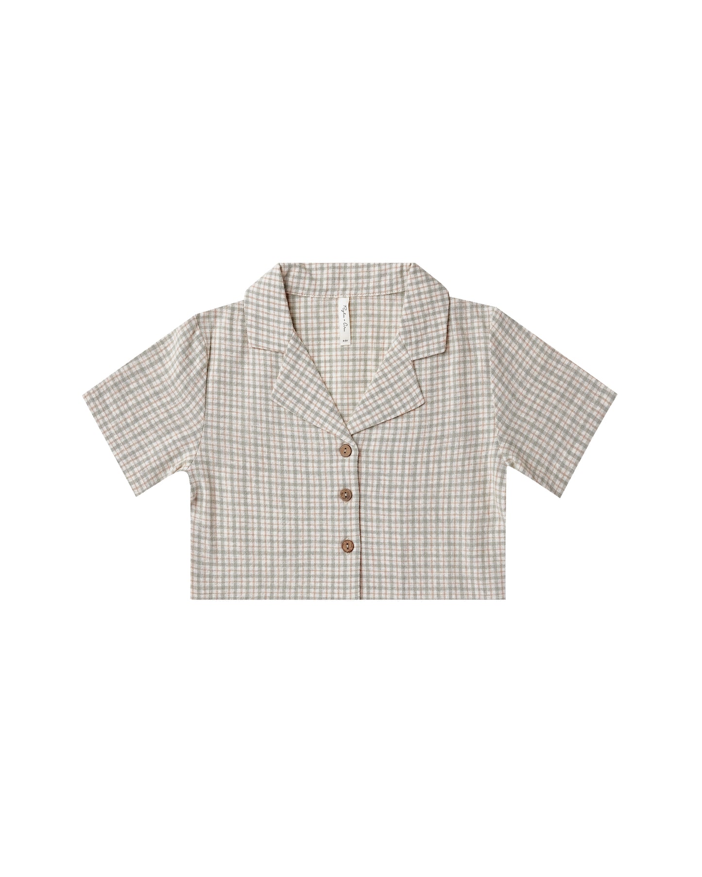 Rylee + Cru - Cropped Collared Shirt - Laurel Plaid