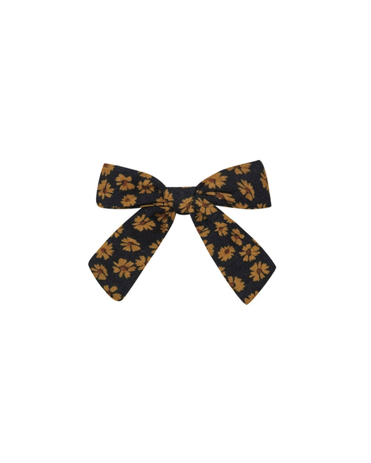 Rylee + Cru - Girl Bow With Clip - Black Floral