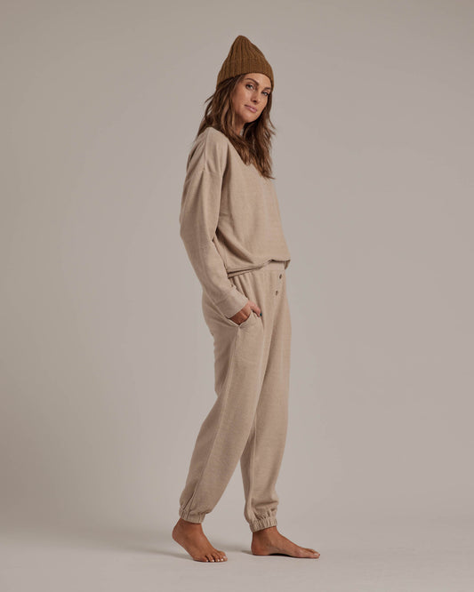 Rylee + Cru - Button Jogger Pant - Putty