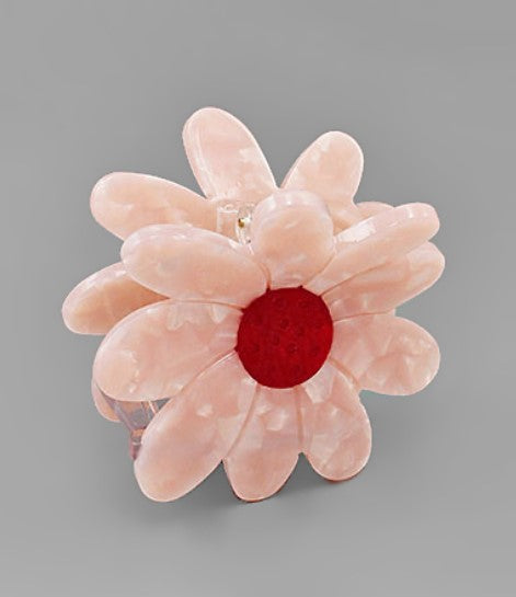 Resin Flower Hair Clip - Pink