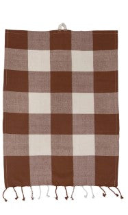 Woven Cotton Tea Towel - Red Plaid