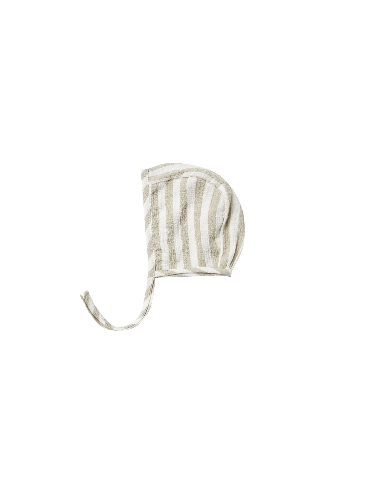 Quincy Mae - Woven Baby Bonnet - Sage Stripe