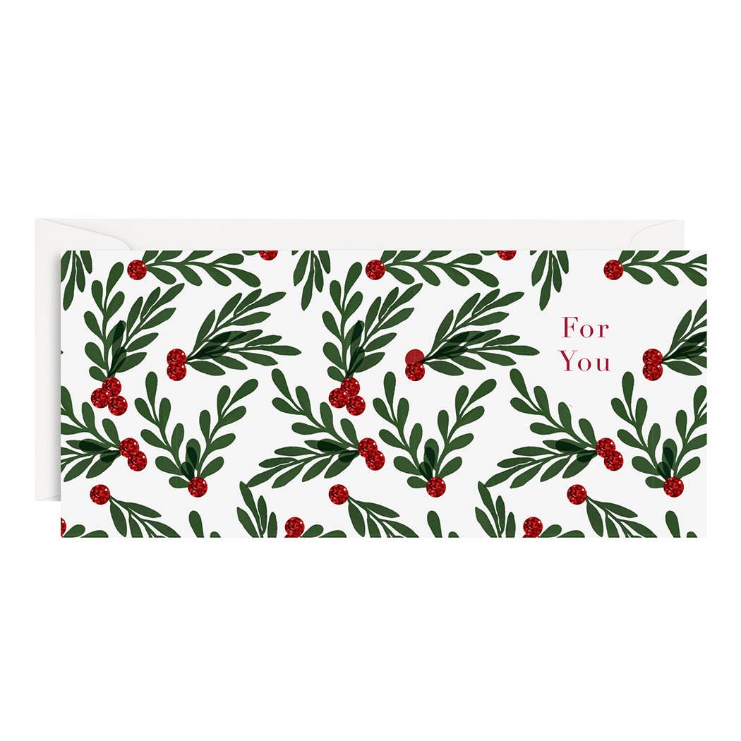 Paper Source - Holly Berry Single Money Card