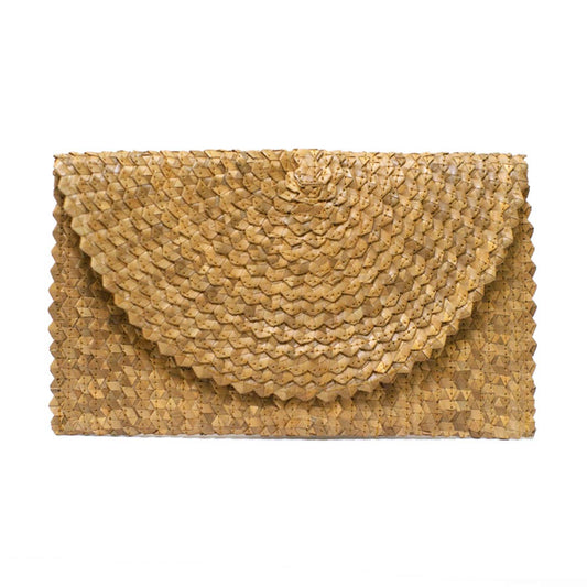 SANNA Picks - Straw Clutch Purse - Brown