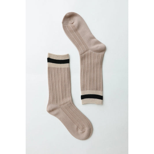 Color Block Socks - Tan