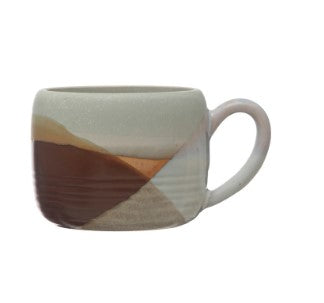 Stoneware Mug with Design - Brown