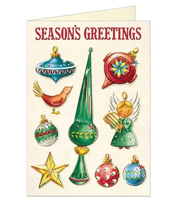 Cavallini -  Christmas Ornaments Greeting Card