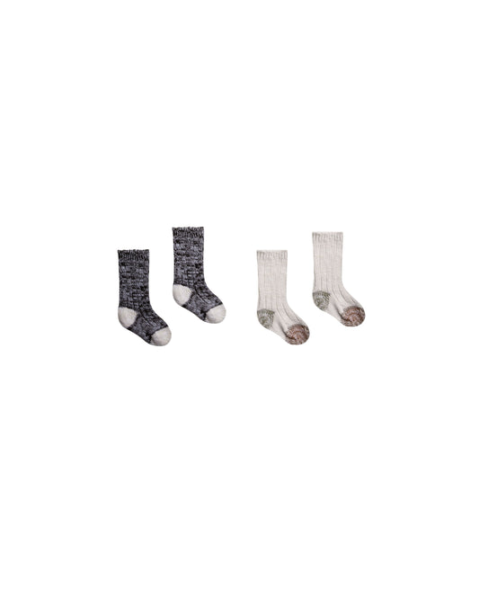Rylee + Cru - Chunky Knit Socks Set - Color Block