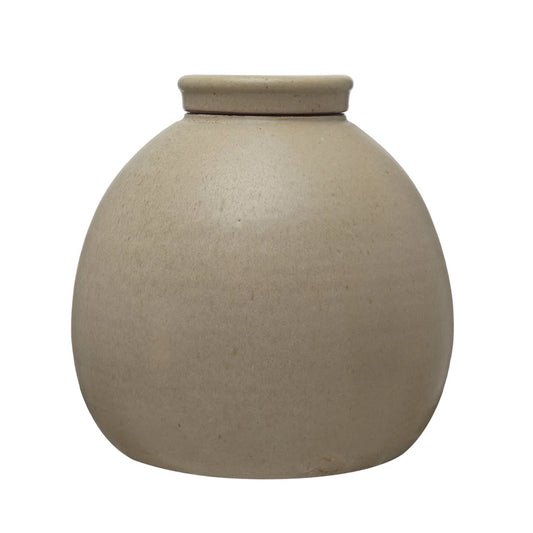 Stoneware Canister with Lid