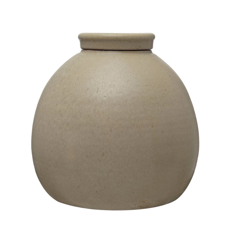 Stoneware Canister with Lid