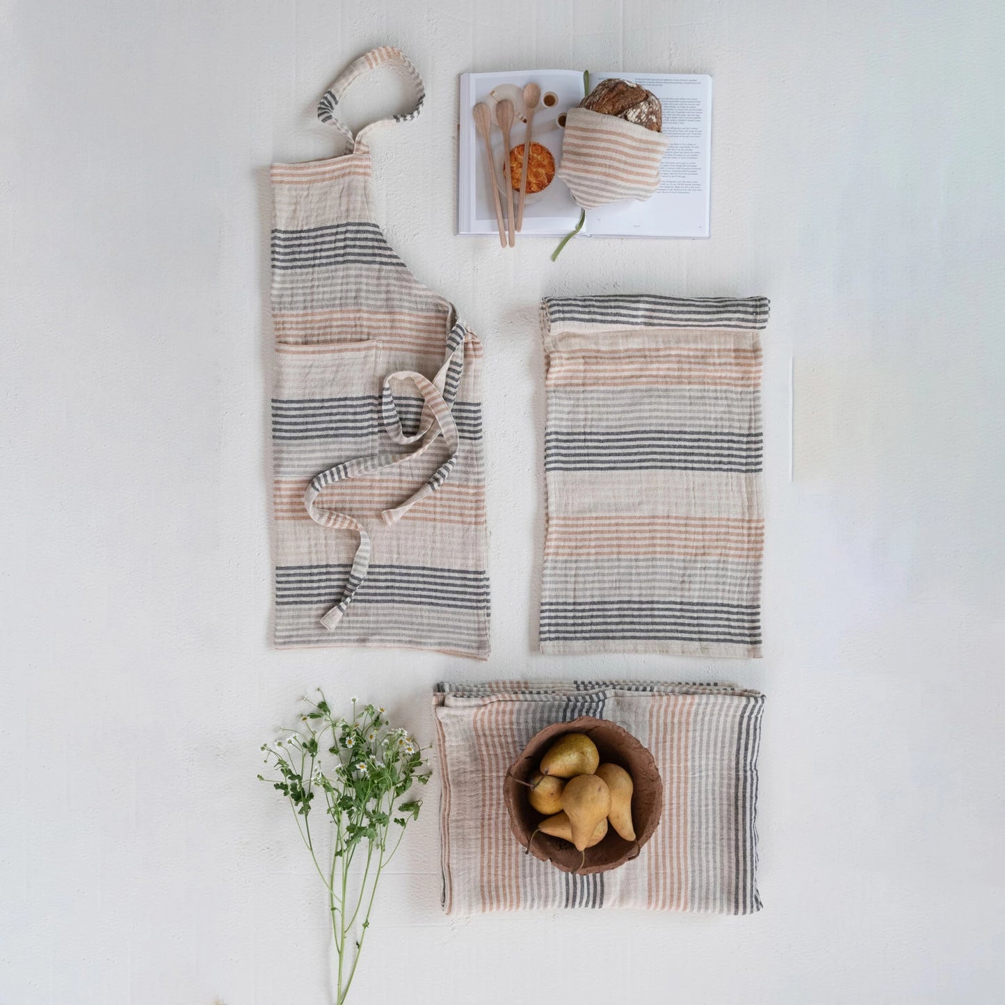 Woven Cotton Double Cloth Yarn Dyed Tea Towel with Fringe