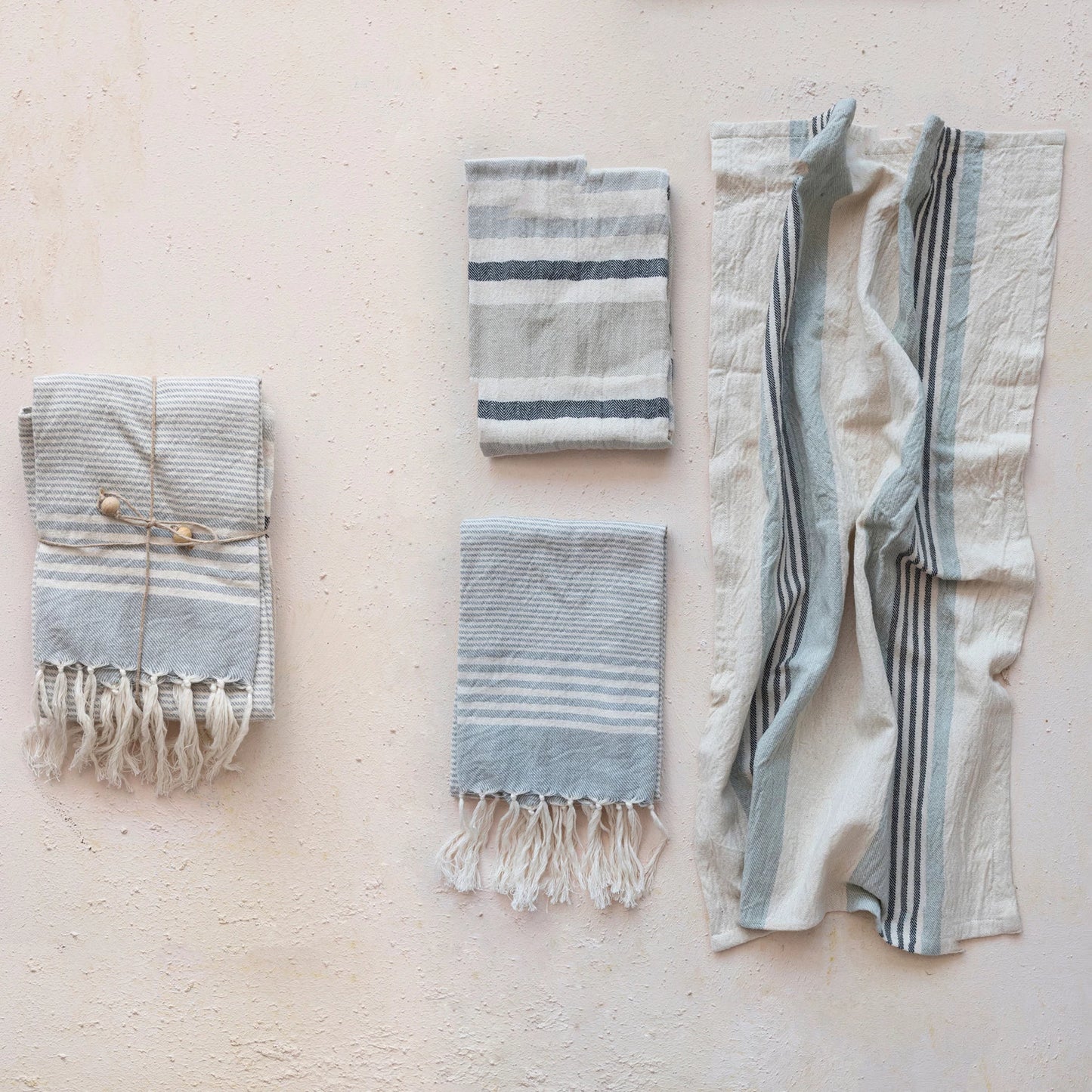 Woven Cotton Tea Towels - Set of 3