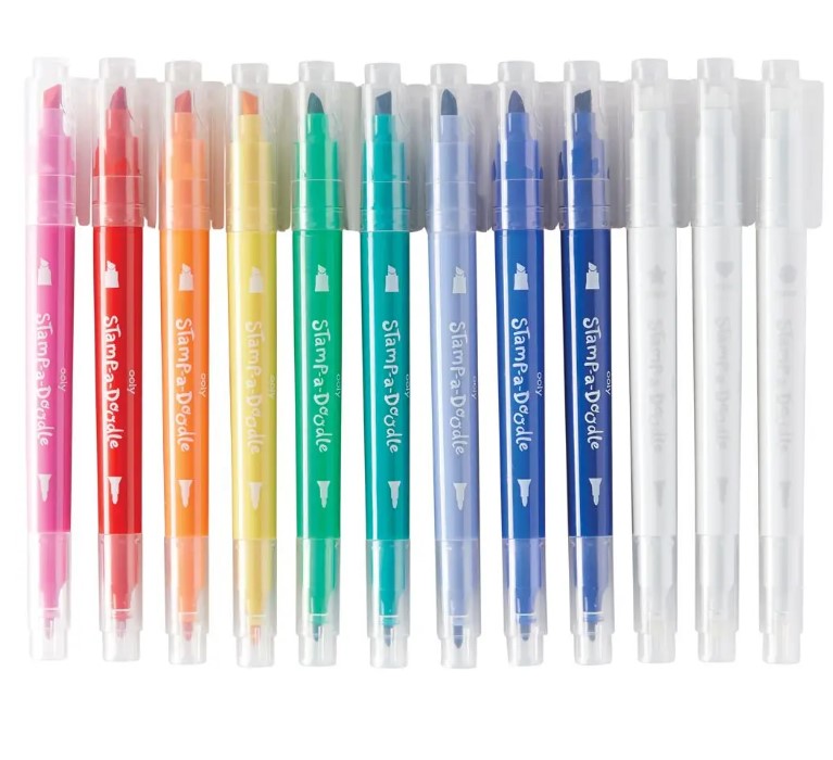 OOLY - Stamp - A - Doodle - Double Ended Markers - Set of 12