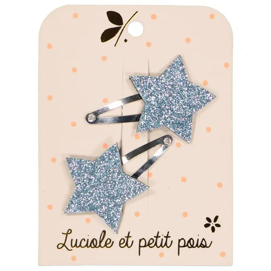 Luciole et Petit Pois - Star Hair Clips - Glitter Sky