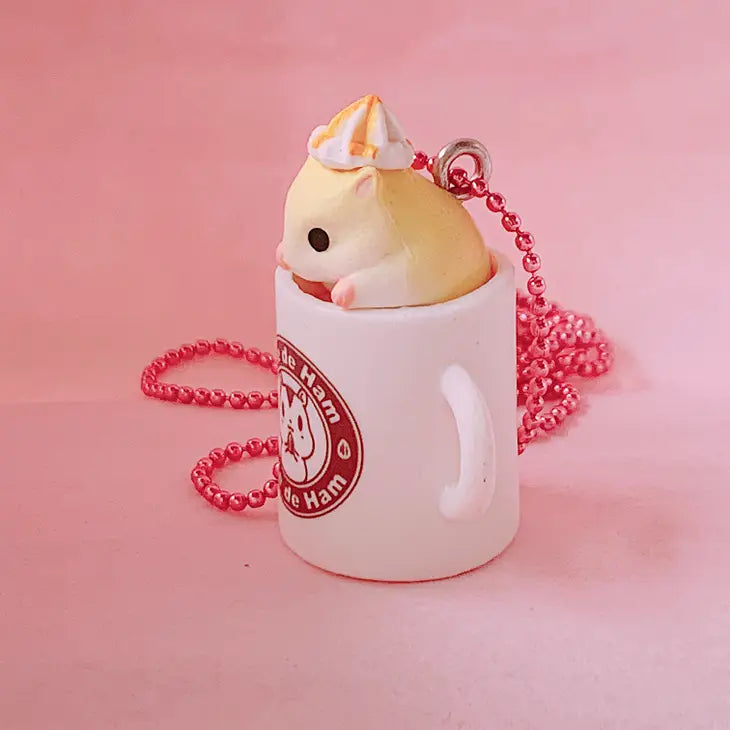 Pop Cutie - Hamster in Coffee Cup Necklace