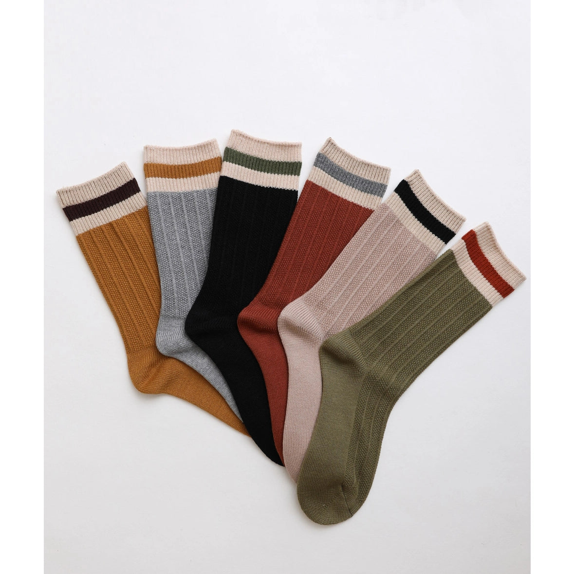 Color Block Socks - Rust