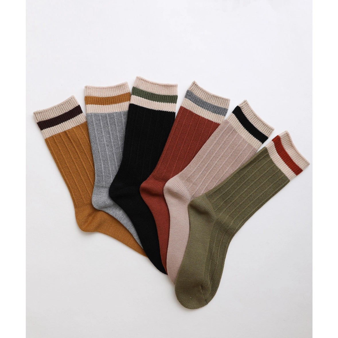 Color Block Socks - Tan