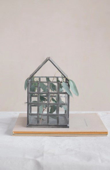 Metal + Glass Greenhouse Terrarium