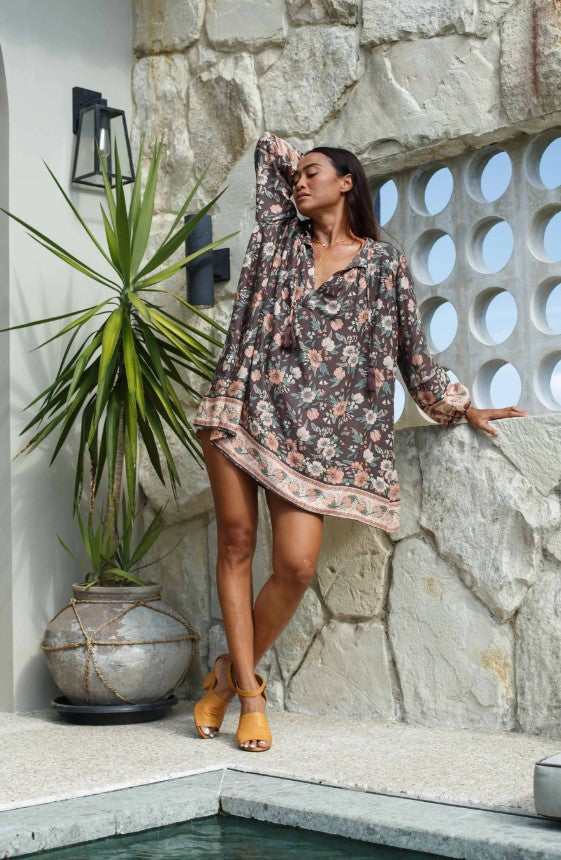 Hati Tunic Top/Mini Dress - Mocha