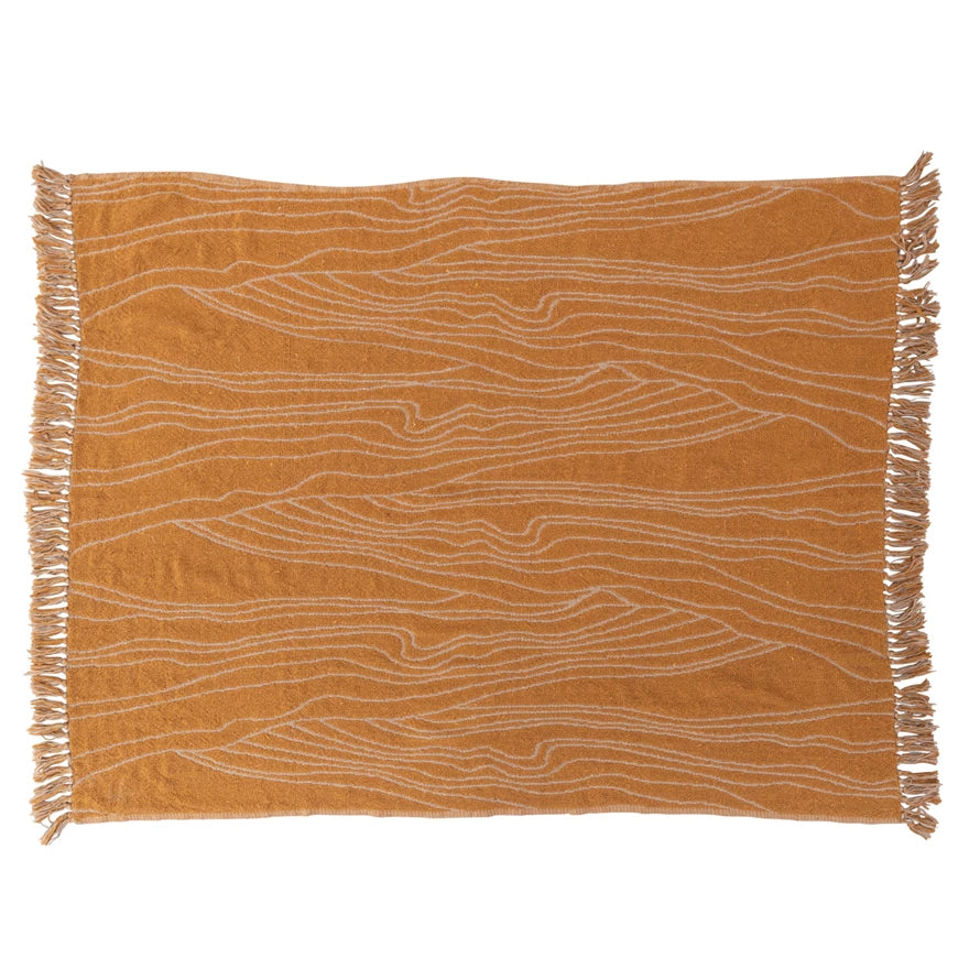 Recycled Cotton Blend Throw - Wave Design