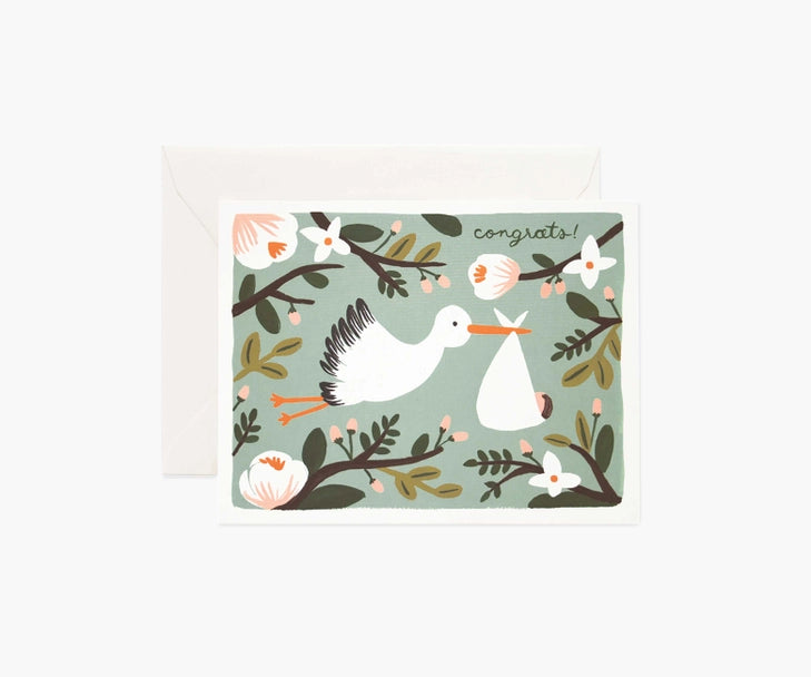 Rifle Paper Co. - Baby Card - Congrats Stork