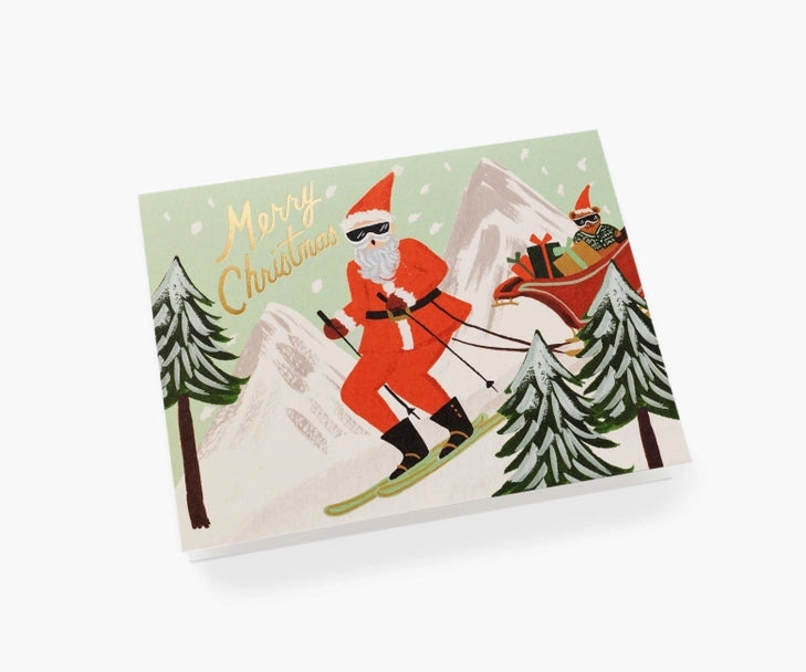 Rifle Paper Co. - Skiing Santa Card