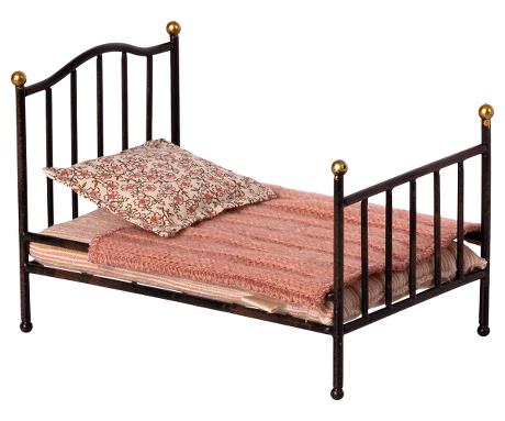Maileg - Vintage Bed, Mouse - Anthracite