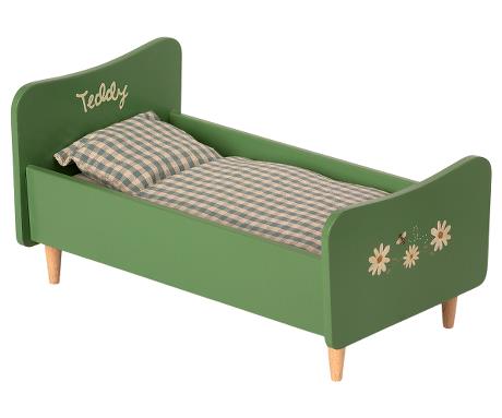 Maileg - Wooden Bed, Teddy Dad - Dusty Green