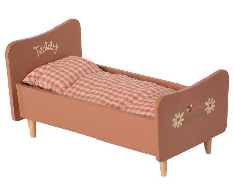 Maileg - Wooden Bed, Teddy Mom - Rose