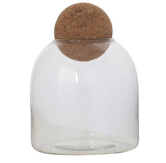 Bloomingville - Glass Jar With Cork Ball Lid