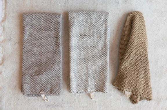 Cotton Knit Tea Towel - Brown