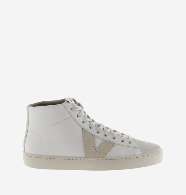 Victoria Shoes - Women's High Top - Berlin Leather + Split Leather - Hielo