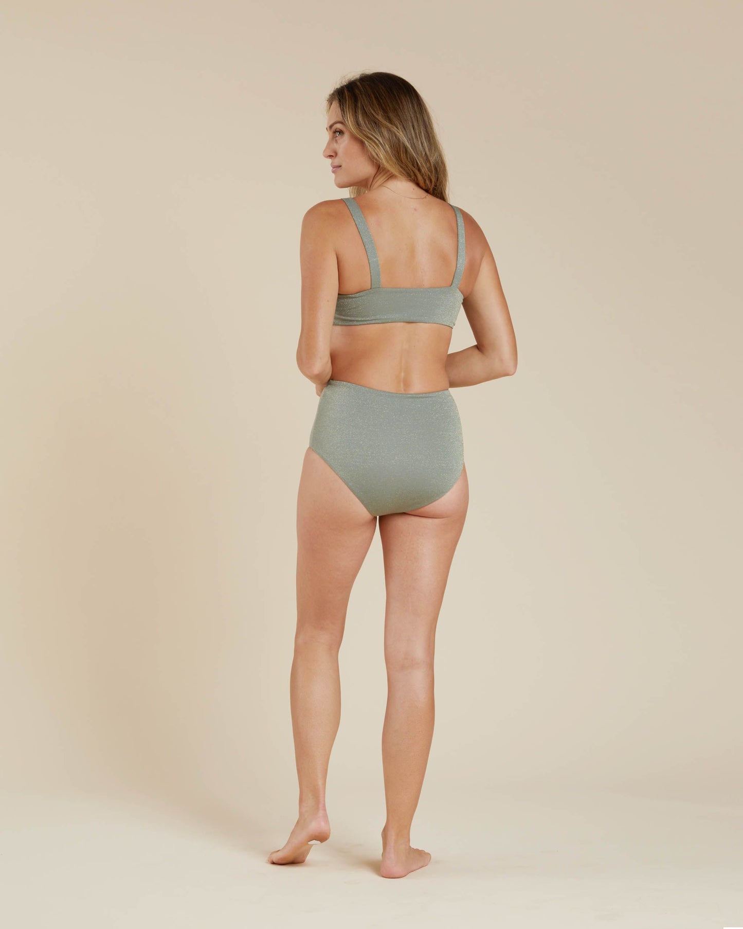 Rylee + Cru - High Waist Bikini Bottoms - Aqua - Womens - LAST ONE - XL