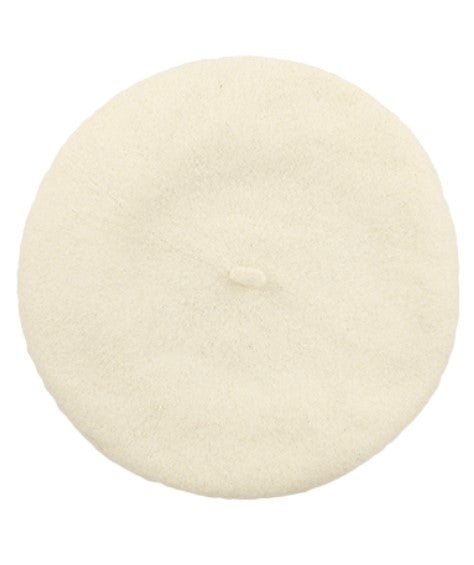 Solid Wool Beret - Off White