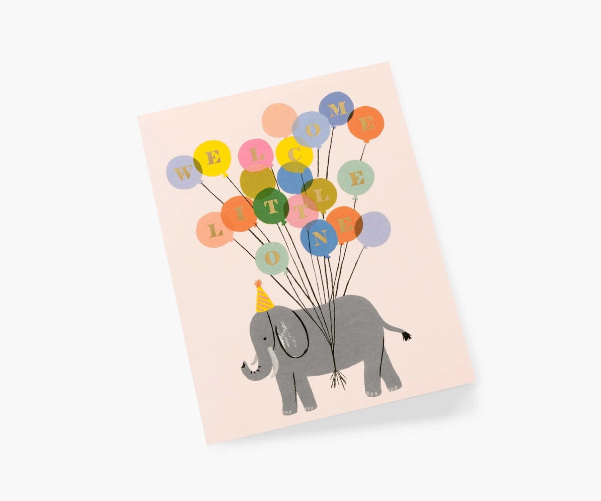 Rifle Paper Co. - Baby Card - Welcome Elephant